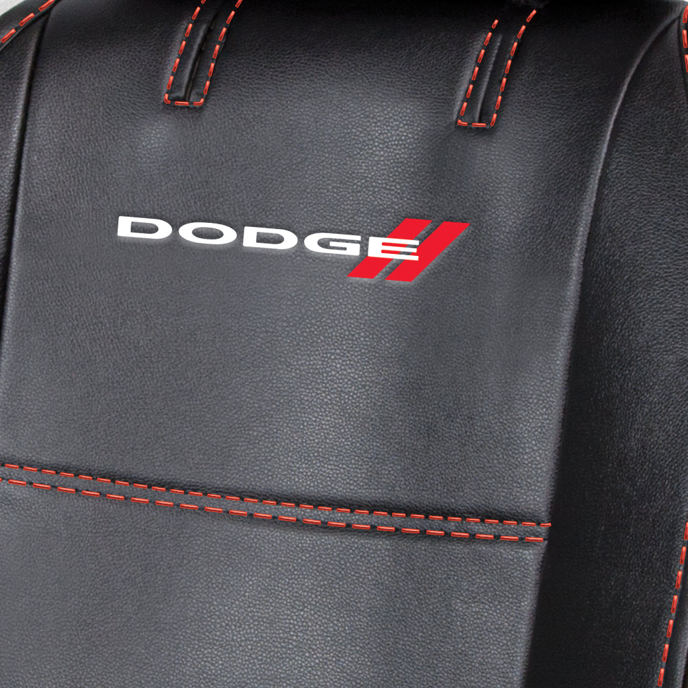 Pair of Plasticolor Premium 3 Piece Sideless Car Truck or SUV Seat Cover with Dodge Logo and Cargo Pocket Compatible with Dodge - Yupbizauto