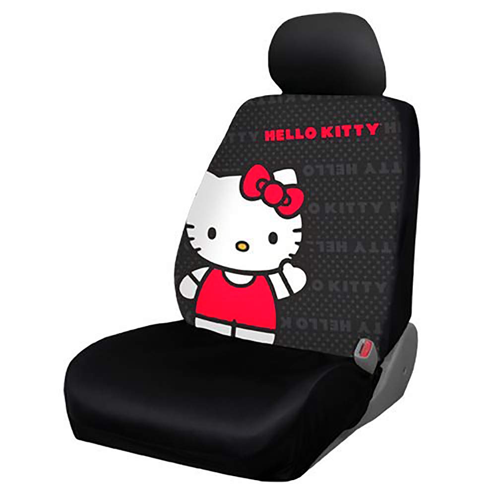 Yupbizauto Hello Kitty Cord Car Seat Cover with Embroidery Pink Kitty Face Headrest Covers and Air Freshener - Yupbizauto
