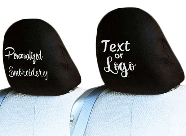 Pair of Customized Personalized Car Headrest Covers