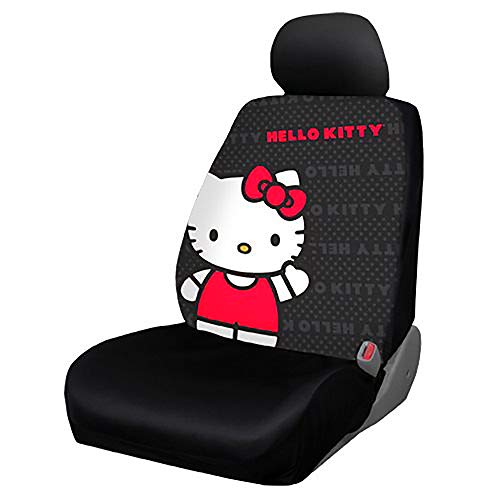 Yupbizauto Plasticolor Hello Kitty Cord Car Seat Cover Bundle with Pair of White Paw Headrest Covers and Air Freshener - Yupbizauto