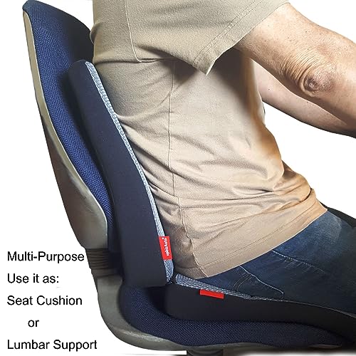 YupbizAuto New Breathable Comfortable Ergonomic Wedge Car Seat Office Chair Back Support Cushion (Tan Syn Leather) - Yupbizauto