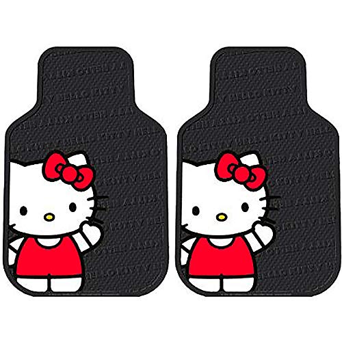 Yupbizauto 8 Pieces Hello Kitty Car Seat Cover with 4 Rubber Mats, Steering Wheel Cover and Air Freshener - Yupbizauto