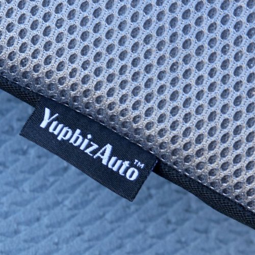 YupbizAuto New Breathable Comfortable Ergonomic Wedge Car Seat Office Chair Back Support Cushion (Grey Mesh Fabric) - Yupbizauto