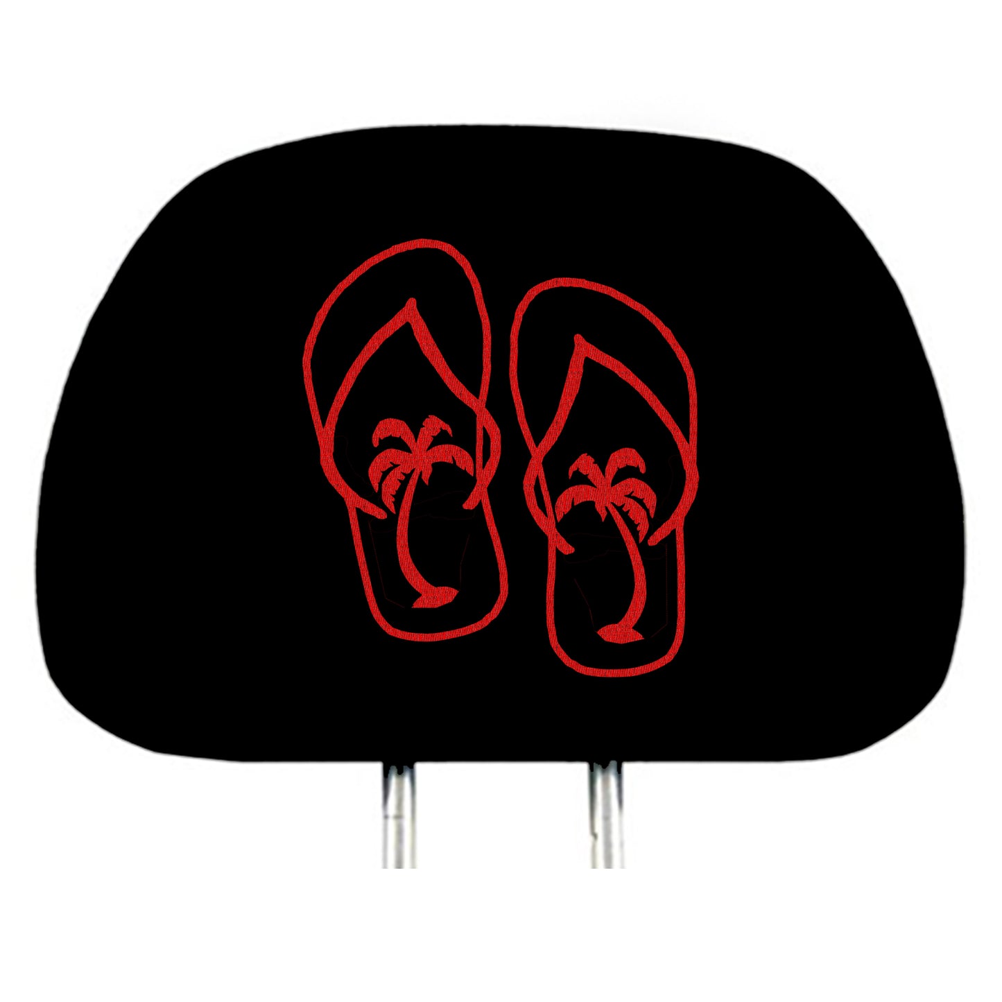 Pair of Embroidery Flip Flops Design Car Truck Seat Headrest Covers - Yupbizauto