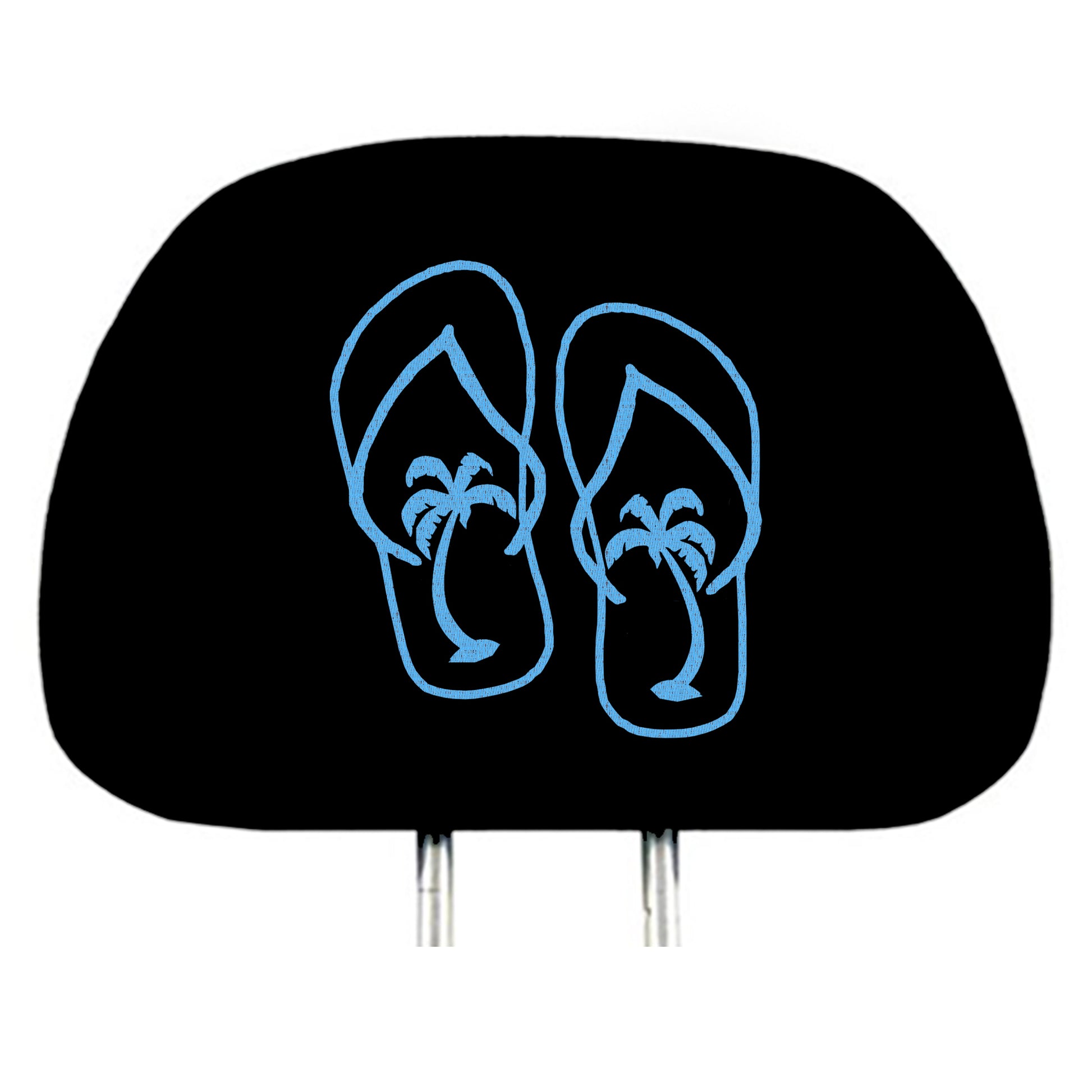 Pair of Embroidery Flip Flops Design Car Truck Seat Headrest Covers - Yupbizauto