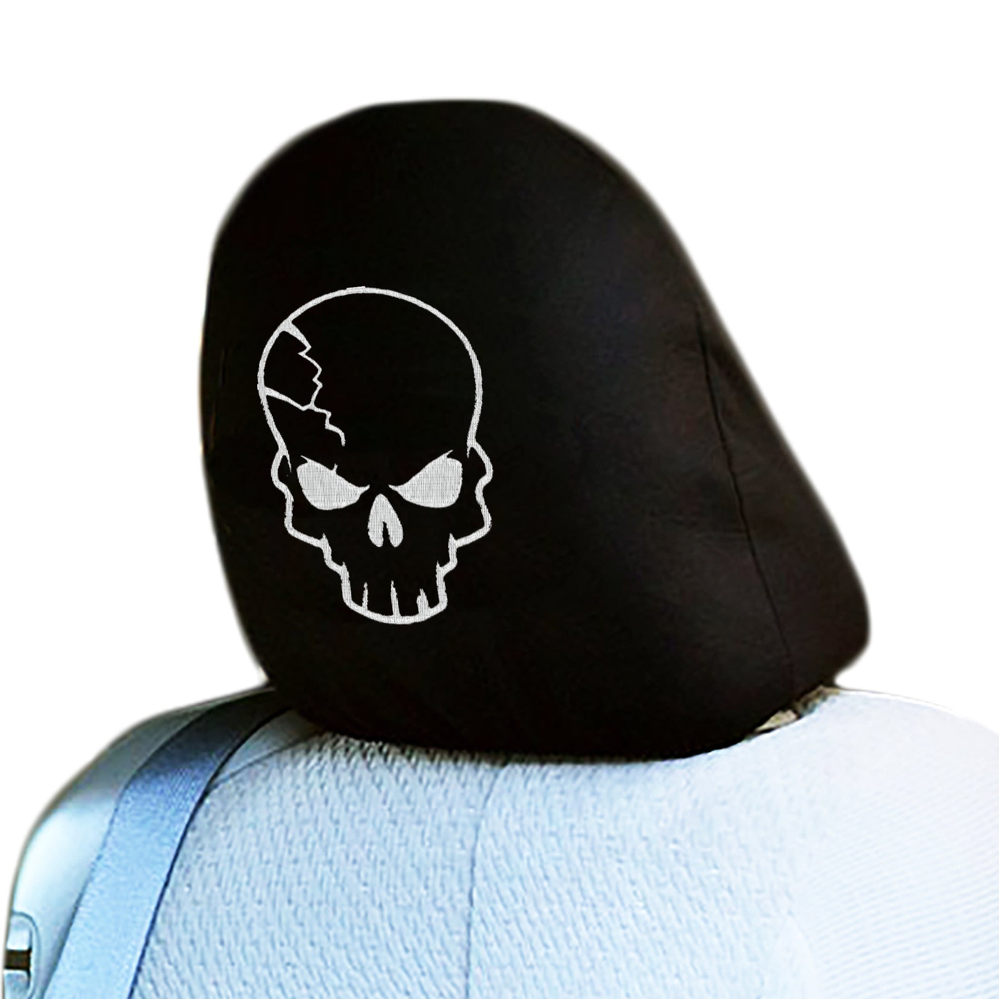Skull design car headrest cover single