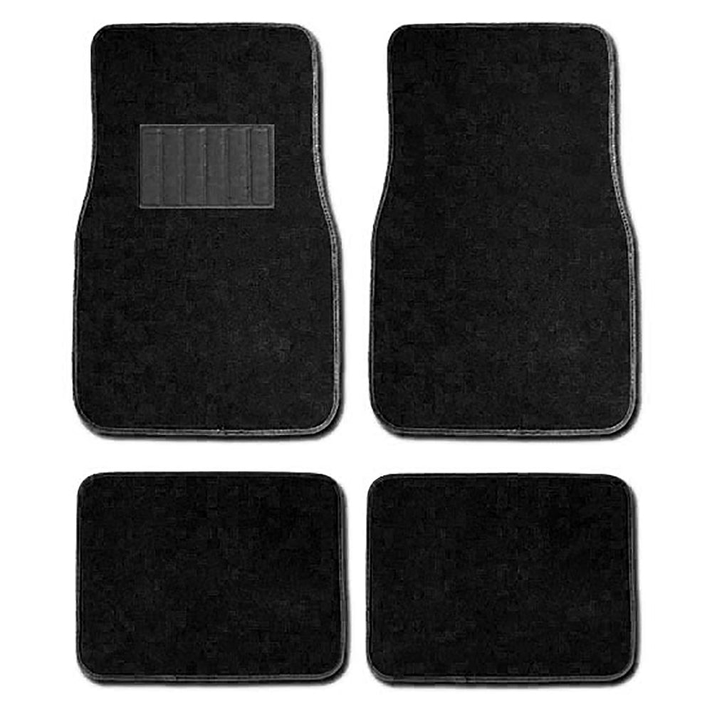 Yupbizauto NEWN 12 Pieces Flat Cloth Sleek Design Black and Blue Front and Rear Car Seat Covers Set with 4 Black Color Carpet Floor Mats Complete Set Universal Size - Yupbizauto
