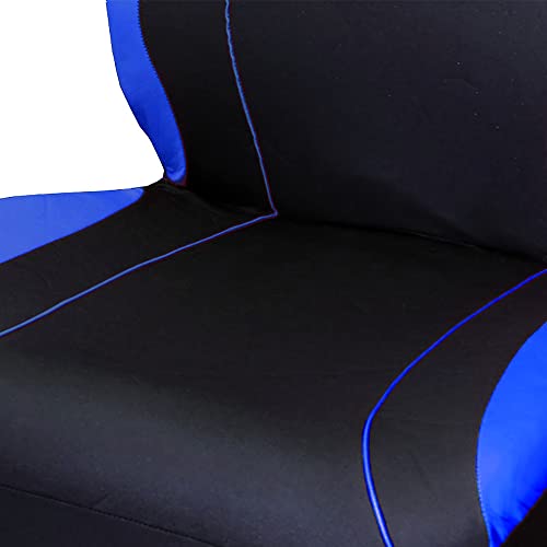 Yupbizauto New Performance Design Breathable Soft Polyester Cloth Universal Fit Car Truck Seat Covers Front and Back Full Set Black and Blue with Free Air Freshener Universal Size - Yupbizauto