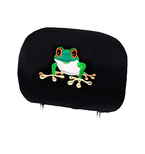 Yupbizauto Embroidery Frog Logo Flat Cloth Car Truck SUV Seat Cover Full Sets for Women Men,Universal Fit - Yupbizauto