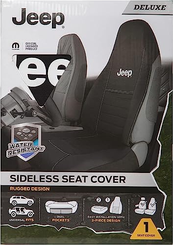 Plasticolor Jeep High Back Deluxe Sideless Car Sideless Seat Cover Water Resistant 1 Piece Bundle with Air Freshener - Yupbizauto