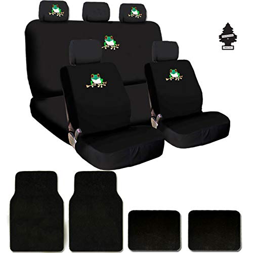 Yupbizauto New Embroidery Frog Car Seat Cover Headrest and Floor Mats Gift Set Universal Size - Yupbizauto