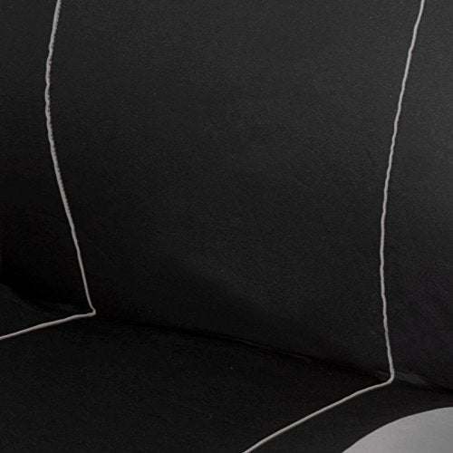 New Universal Size Car Truck Seat Covers Black and Grey Polyester Flat Cloth Front and Rear Full Set with Gift - Yupbizauto
