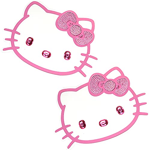 New Chroma 4X5 Cling Bling Hello Kitty Decal Sticker for Car Pink 2 Pieces Bundle Pack - Yupbizauto