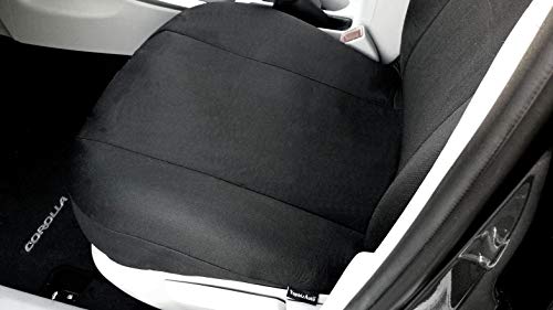 New Black Flat Cloth Universal Fit Car Seat Covers With Embroidery Logo Headrest Covers Support 60/40 Split Seats (Frog) - Yupbizauto