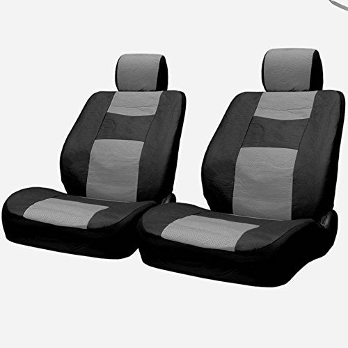 Yupbizauto - UV018 Premium Grade Black and Grey Synthetic Leather Car Truck SUV Seat Covers Set Quality Seat Protection - Universal Size - Airbag Compatible - Support 60 40 Split Seats - Yupbizauto