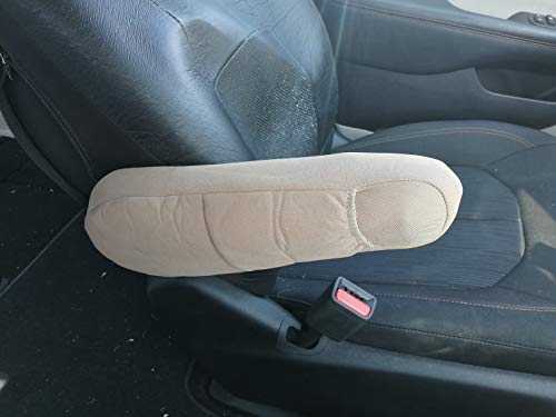 Yupbizauto Pair of Armrest Covers with Storage Pocket for Cars SUV and Minivan Solid Tan Color Polyester Universal Size - Yupbizauto