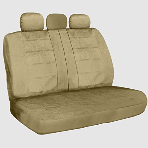 Yupbizauto New Premium Grade Velour Fabric Car Seat Covers Full Set in Grey Front and Rear Split Bench Seat Cover. Easy to Install, Interior Covers for Auto Truck Van SUV Bundle Air Freshener - Yupbizauto