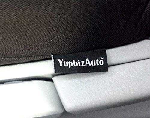 New Black Flat Cloth Universal Fit Car Seat Covers With Embroidery Logo Headrest Covers Support 60/40 Split Seats (Wing) - Yupbizauto