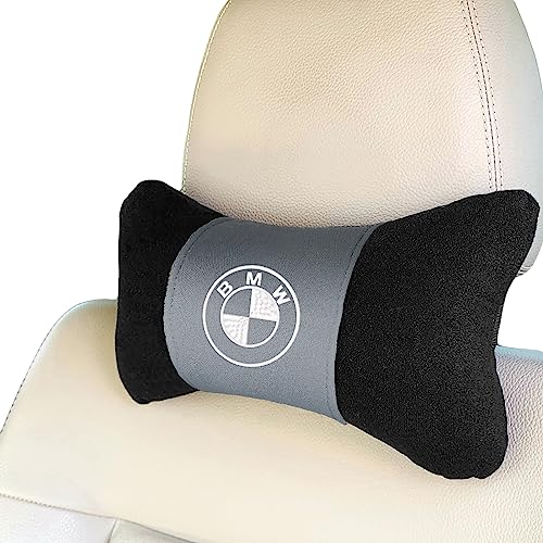 Personalized Customized Car Seat Neck Pillow Monogram Neck Pain Relief for Comfort Driving Ergonomic Black and Grey - Yupbizauto