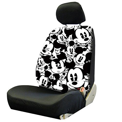 Yupbizauto Disney Mickey Mouse Design Fabric Car Seat Covers Accessories Bundle Set with Air Freshener - Yupbizauto
