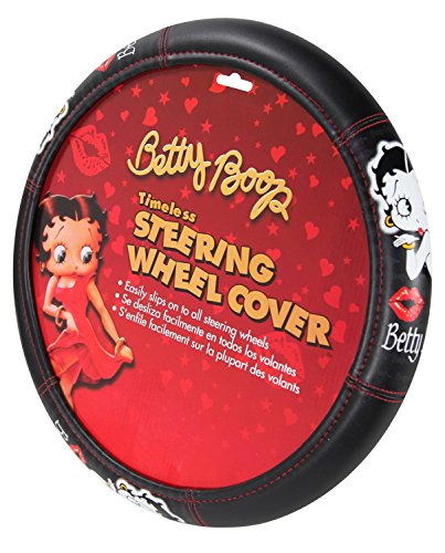Yupbizauto New Betty Boop Timeless Design Front Low Back Car Seat Covers & Steering Wheel Cover Set - Yupbizauto