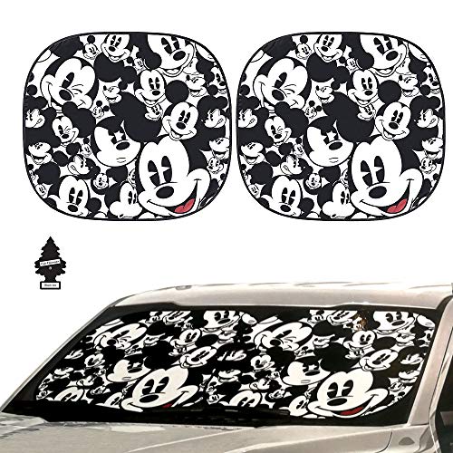 Disney Mickey Expressions Design  Auto Car Accessory Windshield Spring Sunshade  2 Piece with Gift - Yupbizauto