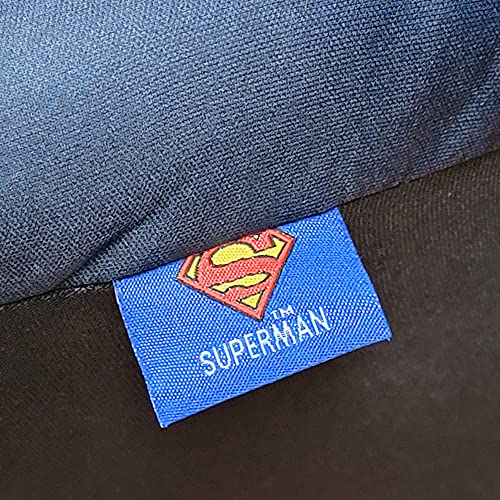 Pair DC Comic Superman Logo Car Seat Covers Shoulder Pads Set from BDK Bundle with Air Freshener - Yupbizauto
