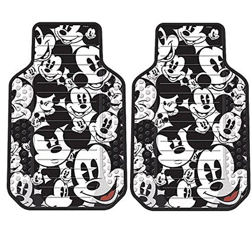 Yupbizauto New 12 PCS Design Disney Mickey Mouse Design Low Back Sideless Car Seat Covers Spring Shades Floor Mats Lanyard Accessories Set with Air Freshener - Yupbizauto
