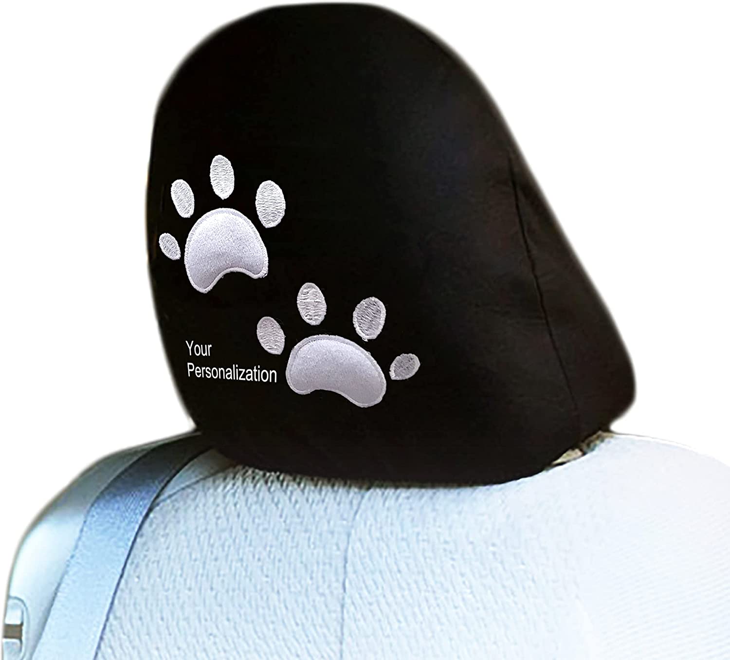 YupbizAuto Personalized Embroidery Animal Paw Logo Auto Truck SUV Car Seat Headrest Cover Accessory 1 Piece - Yupbizauto