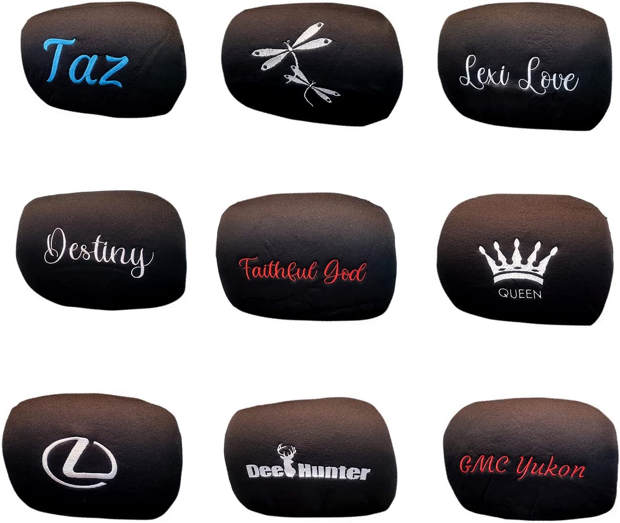 YupbizAuto Customized Personalized Embroidery Headrest Cover gallery