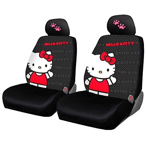 Yupbizauto New Plasticolor Hello Kitty Core Auto Car Truck SUV Accessories Pink Paw Headrest Covers Interior Combo Kit Bundle Gift Set - Yupbizauto