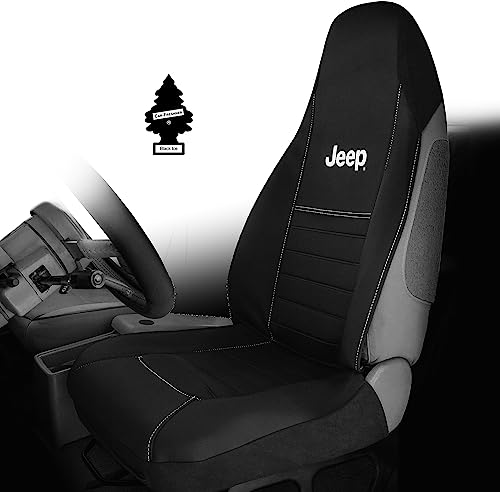 Plasticolor Jeep High Back Deluxe Sideless Car Sideless Seat Cover Water Resistant 1 Piece Bundle with Air Freshener - Yupbizauto