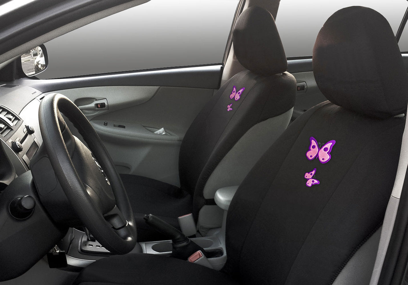 Embroidery Butterfly Logo Design Auto Truck SUV Car Seat Headrest Cover Accessory 1 Piece - Yupbizauto