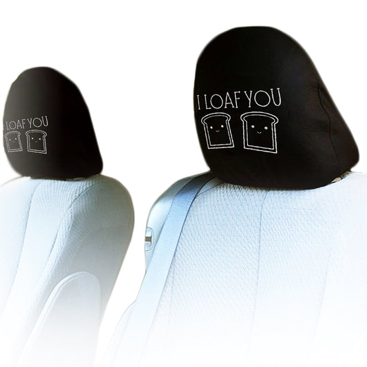 I Loaf You design headrest cover by Pair
