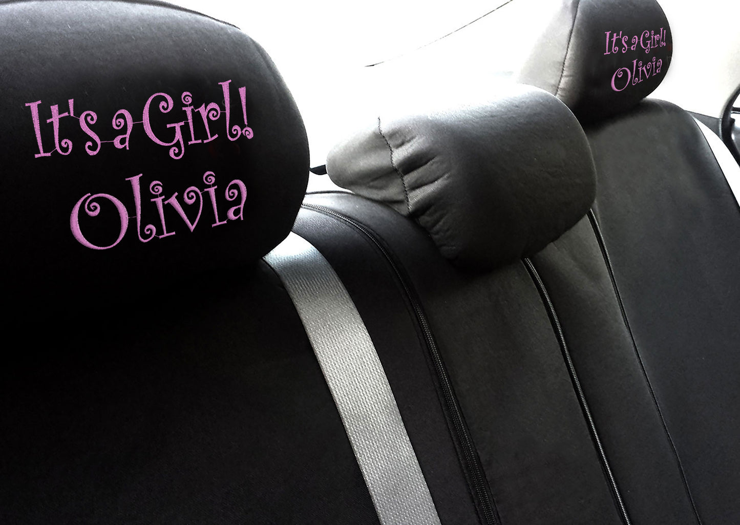 YupbizAuto Personalized Embroidery It's a Girl Design Auto Truck SUV Car Seat Headrest Cover Accessory - Yupbizauto