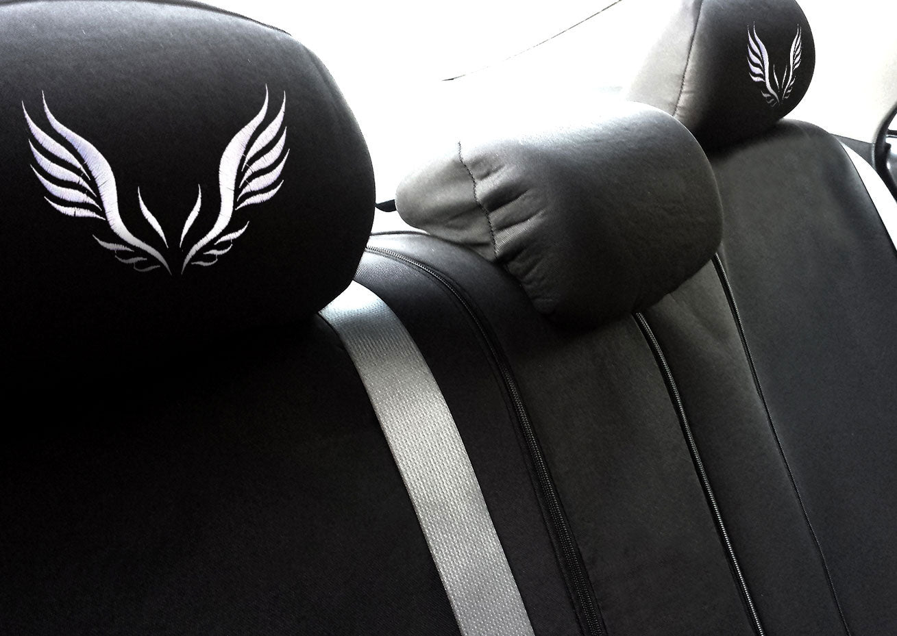 Embroidery Wing Logo Design Auto Truck SUV Car Seat Headrest Cover Accessory 1 Piece - Yupbizauto