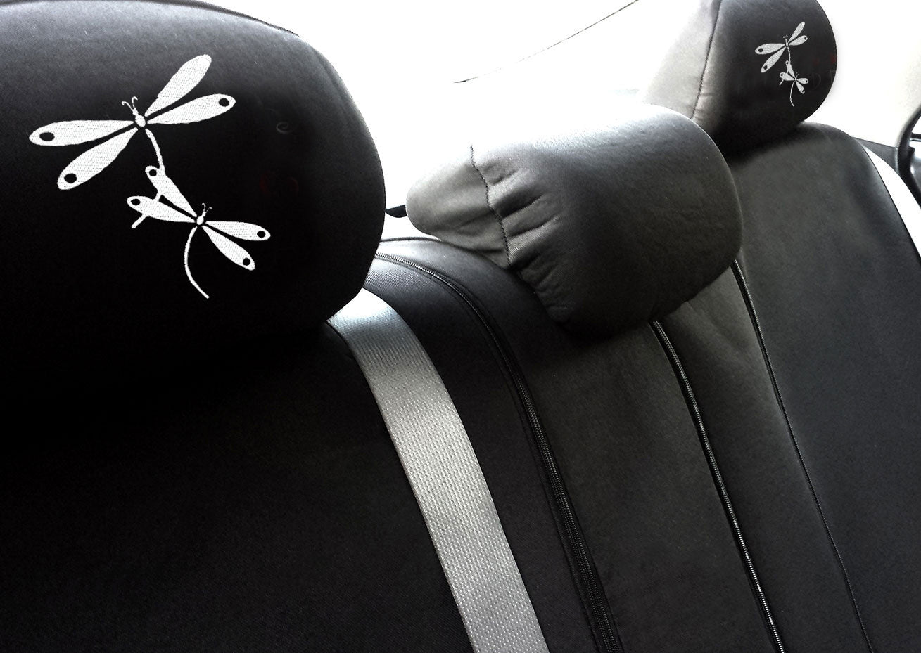 Embroidery Dragonfly Logo Design Auto Truck SUV Car Seat Headrest Cover Accessory 1 Piece - Yupbizauto