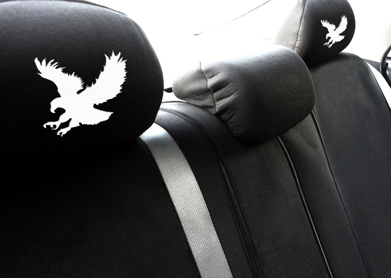 Embroidery Eagle Logo Design Auto Truck SUV Car Seat Headrest Cover Accessory 1 Piece - Yupbizauto