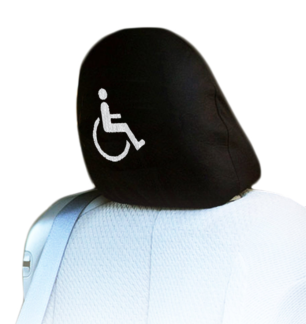 Handicap Sign Design Auto Truck SUV Car Seat Headrest Cover Accessory 1 Piece - Yupbizauto