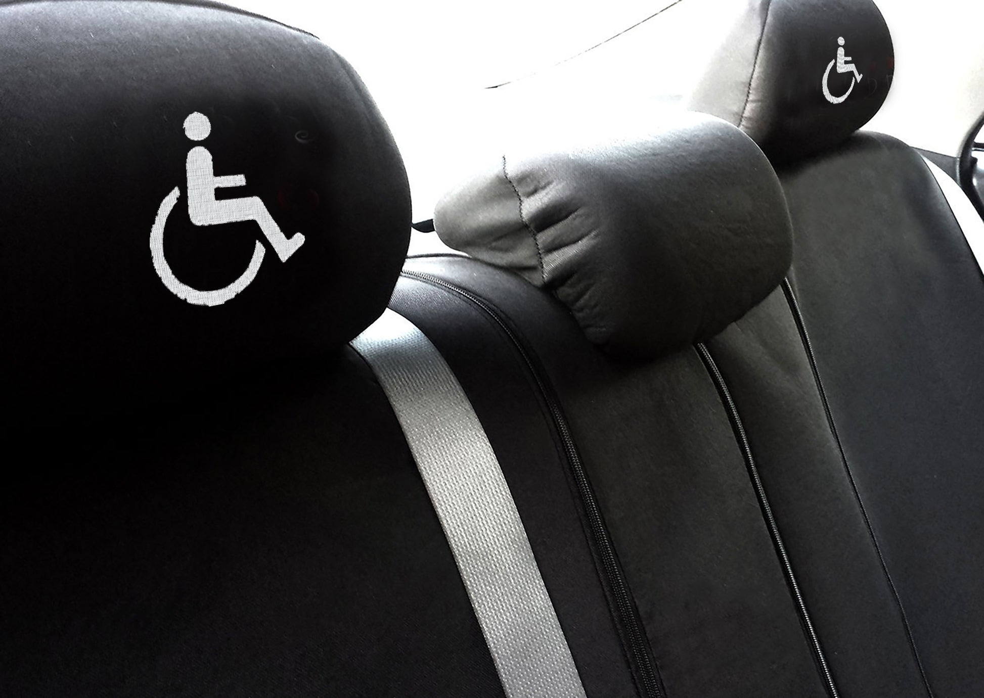 Handicap Sign Design Auto Truck SUV Car Seat Headrest Cover Accessory 1 Piece - Yupbizauto