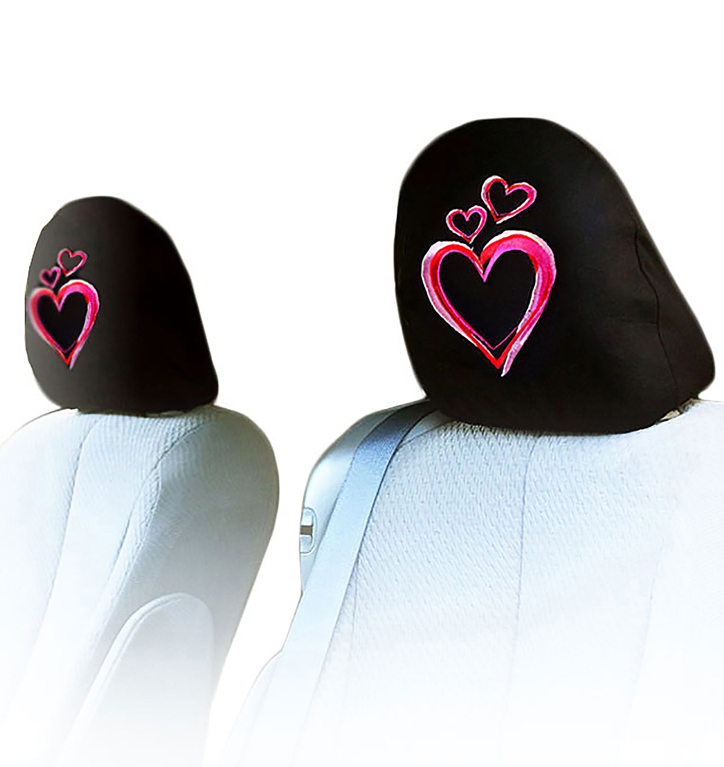 Embroidery Large Pink Heart Design Auto Truck SUV Car Seat Headrest Cover Accessory 1 {air - Yupbizauto