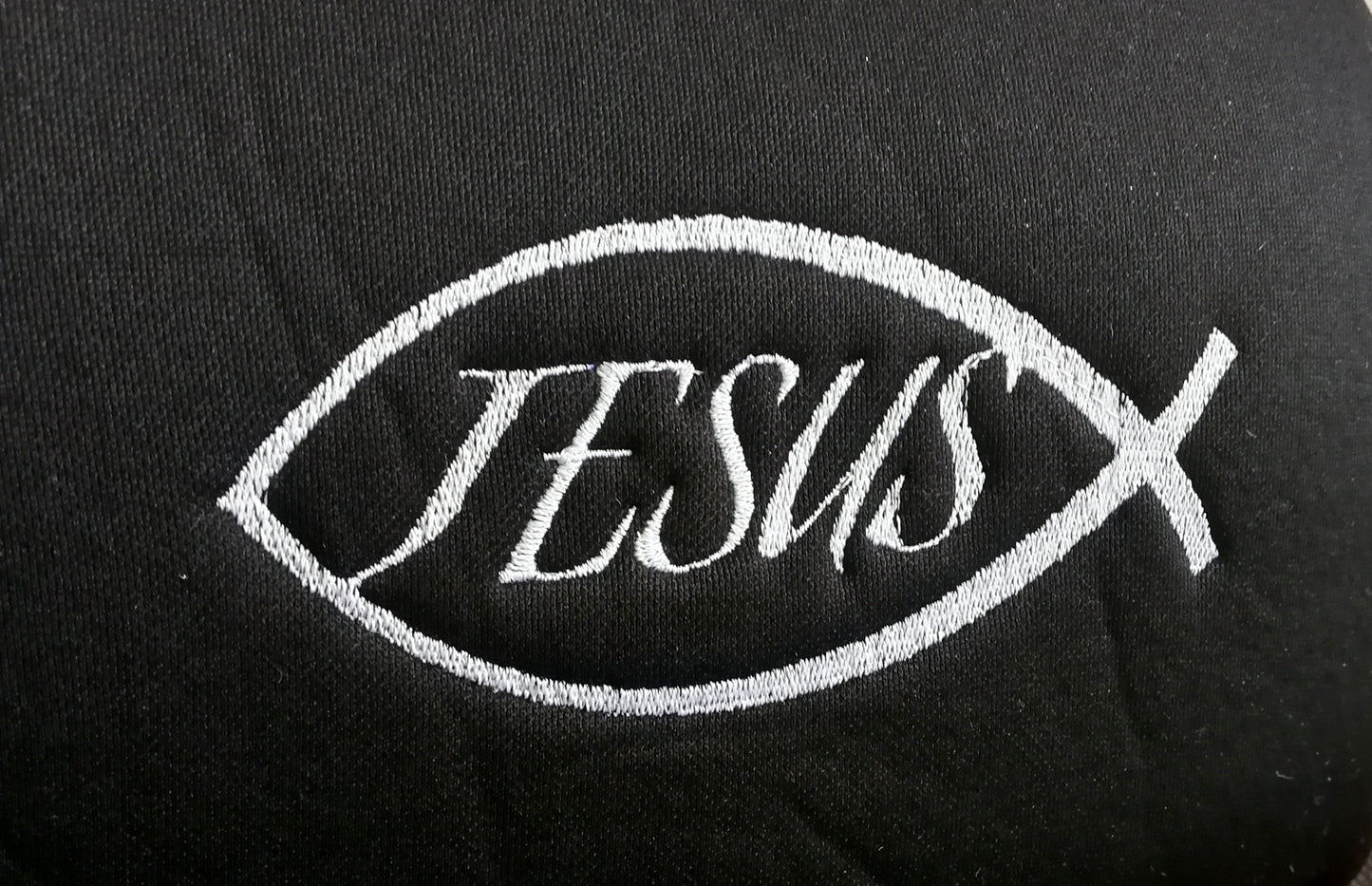 Embroidery Jesus Fish Design Auto Truck SUV Car Seat Headrest Cover Accessory 1 Piece - Yupbizauto