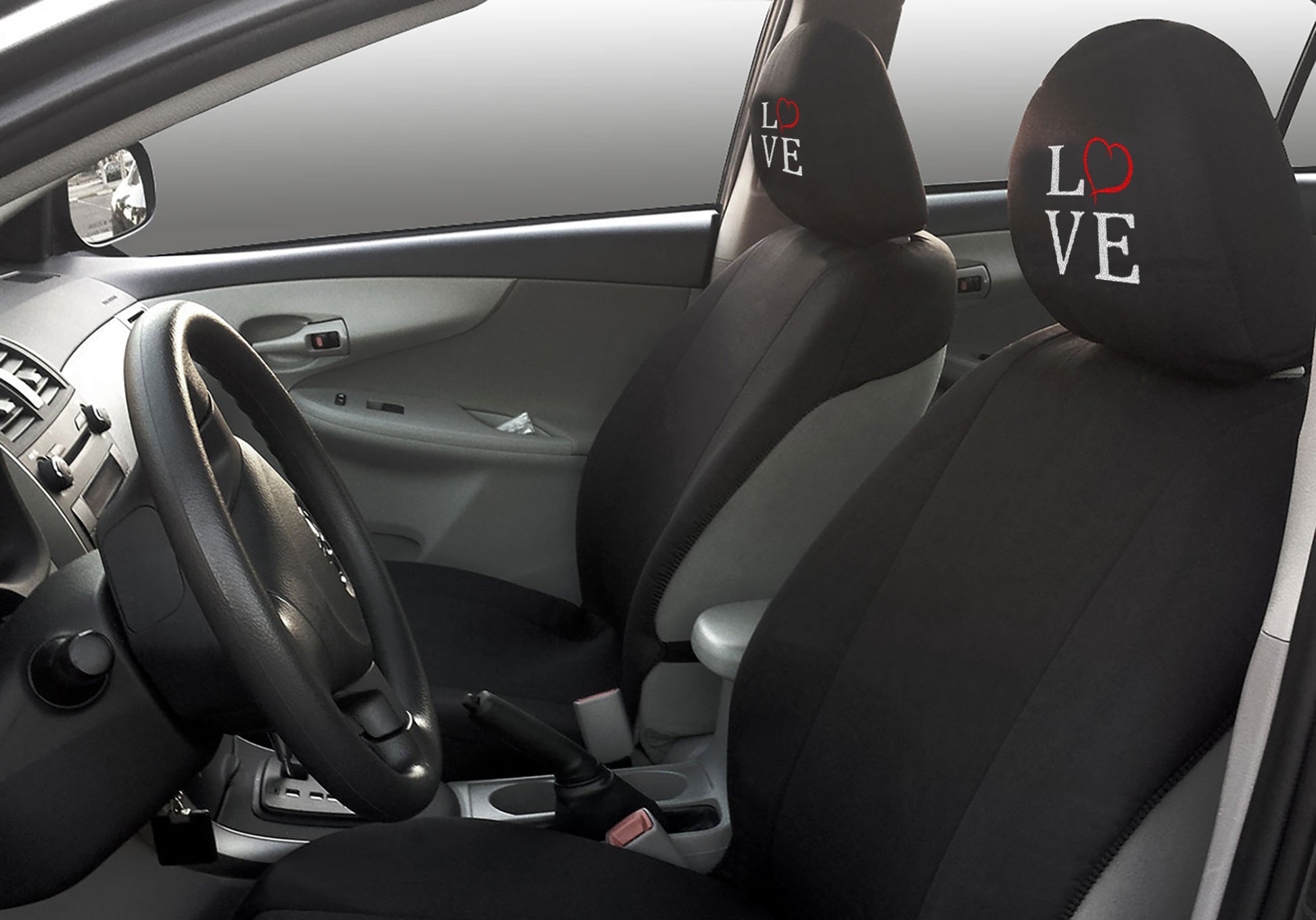 Love Heart Design Auto Truck SUV Car Seat Headrest Cover Accessory 1 Piece - Yupbizauto