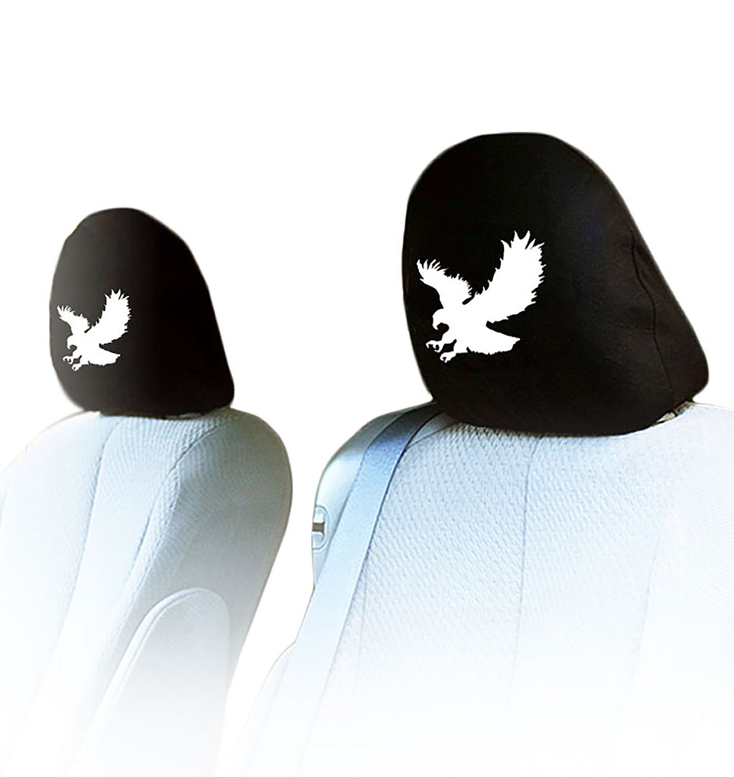 Embroidery Eagle Logo Design Auto Truck SUV Car Seat Headrest Cover Accessory 1 Pair - Yupbizauto