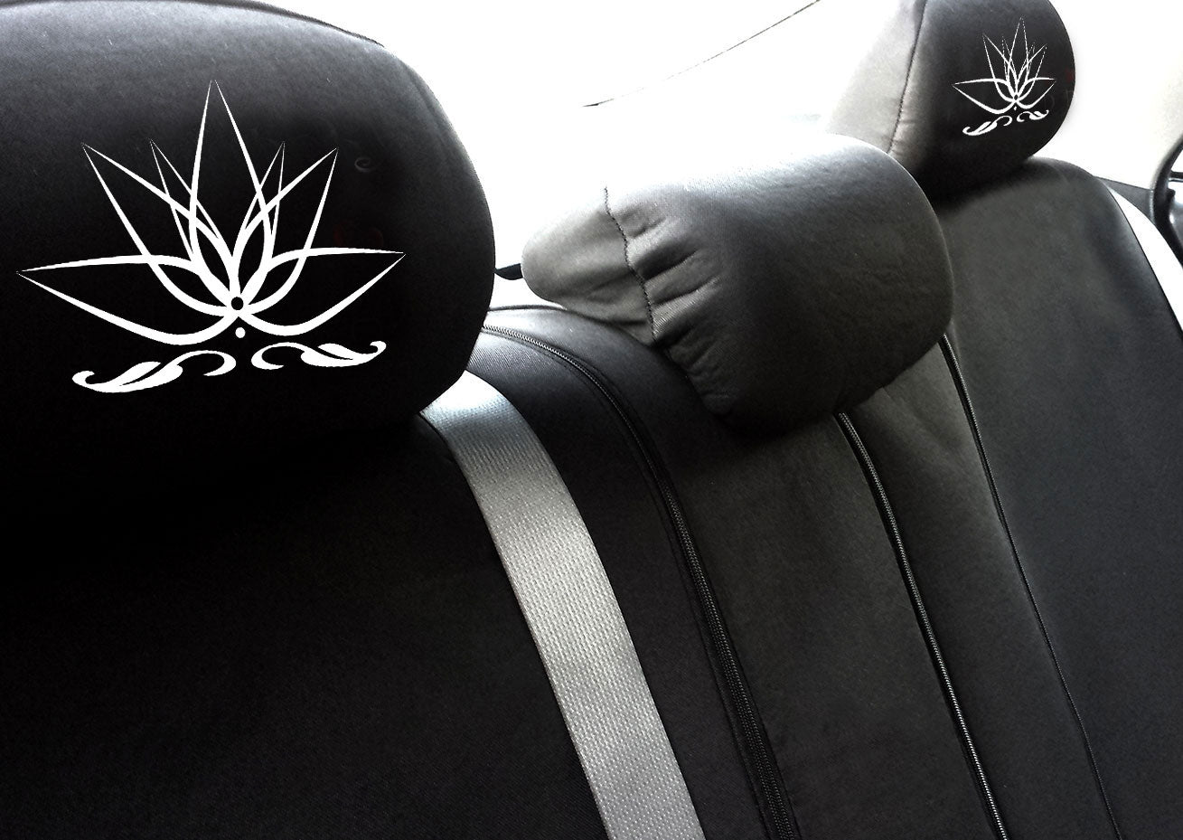 Peaceful Lotus Design Auto Truck SUV Car Seat Headrest Cover Accessory 1 Piece - Yupbizauto