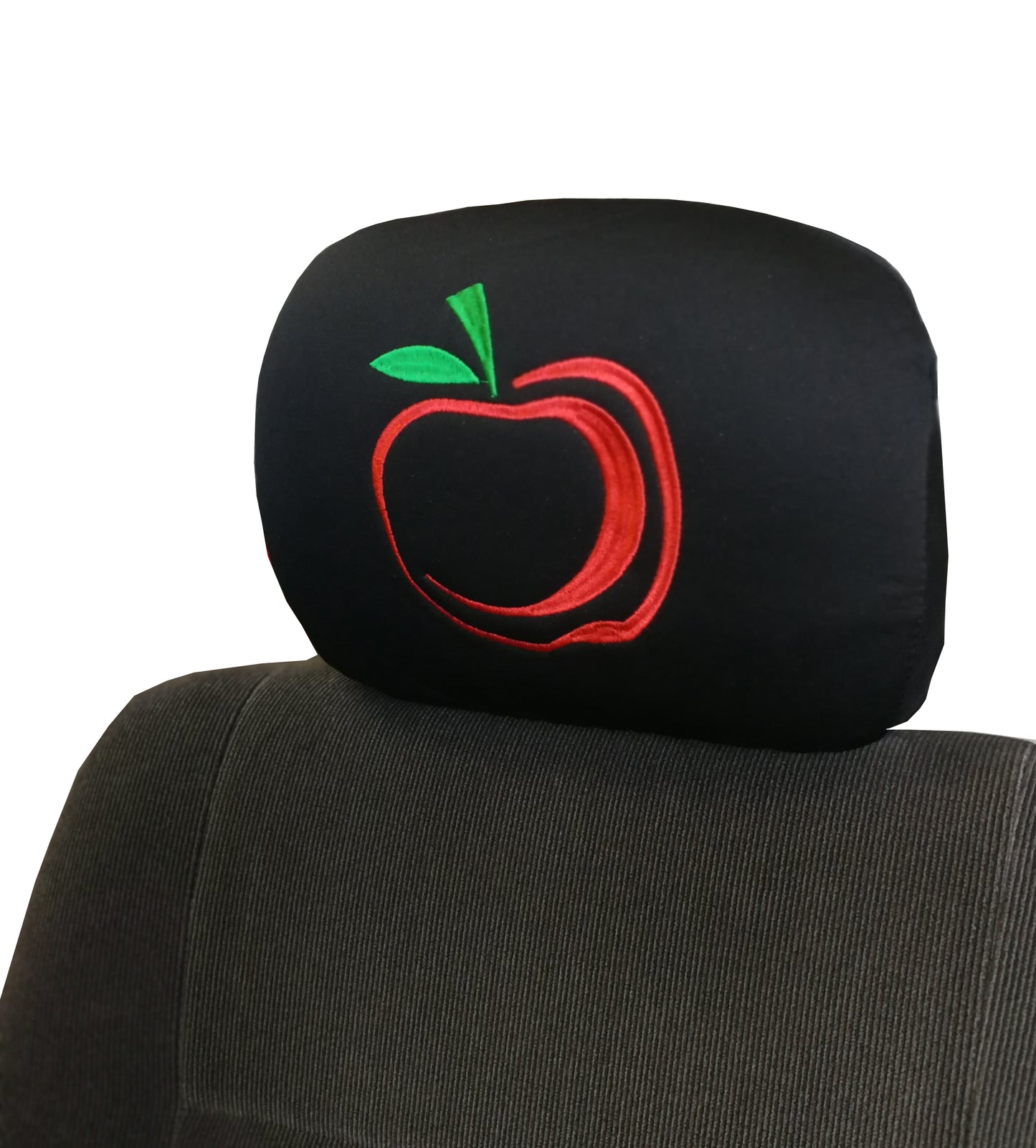 Embroidery Red Apple Logo Design Auto Truck SUV Car Seat Headrest Cover Accessory 1 Piece - Yupbizauto